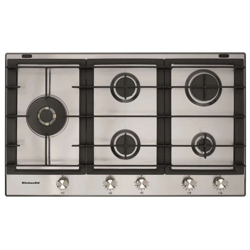 موقد غاز مدمج KitchenAid 90 سم - حديد زهر iXelium ستانلس ستيل - كيتشن إيد